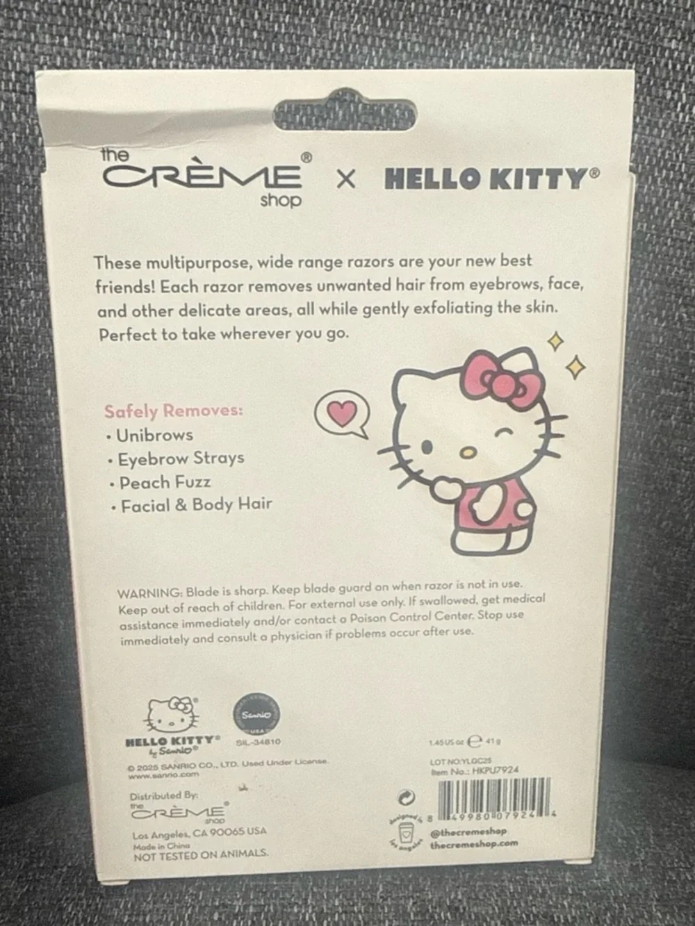 Hello Kitty X the Crème Shop set of 3 dermaplane & Sculpt Razors